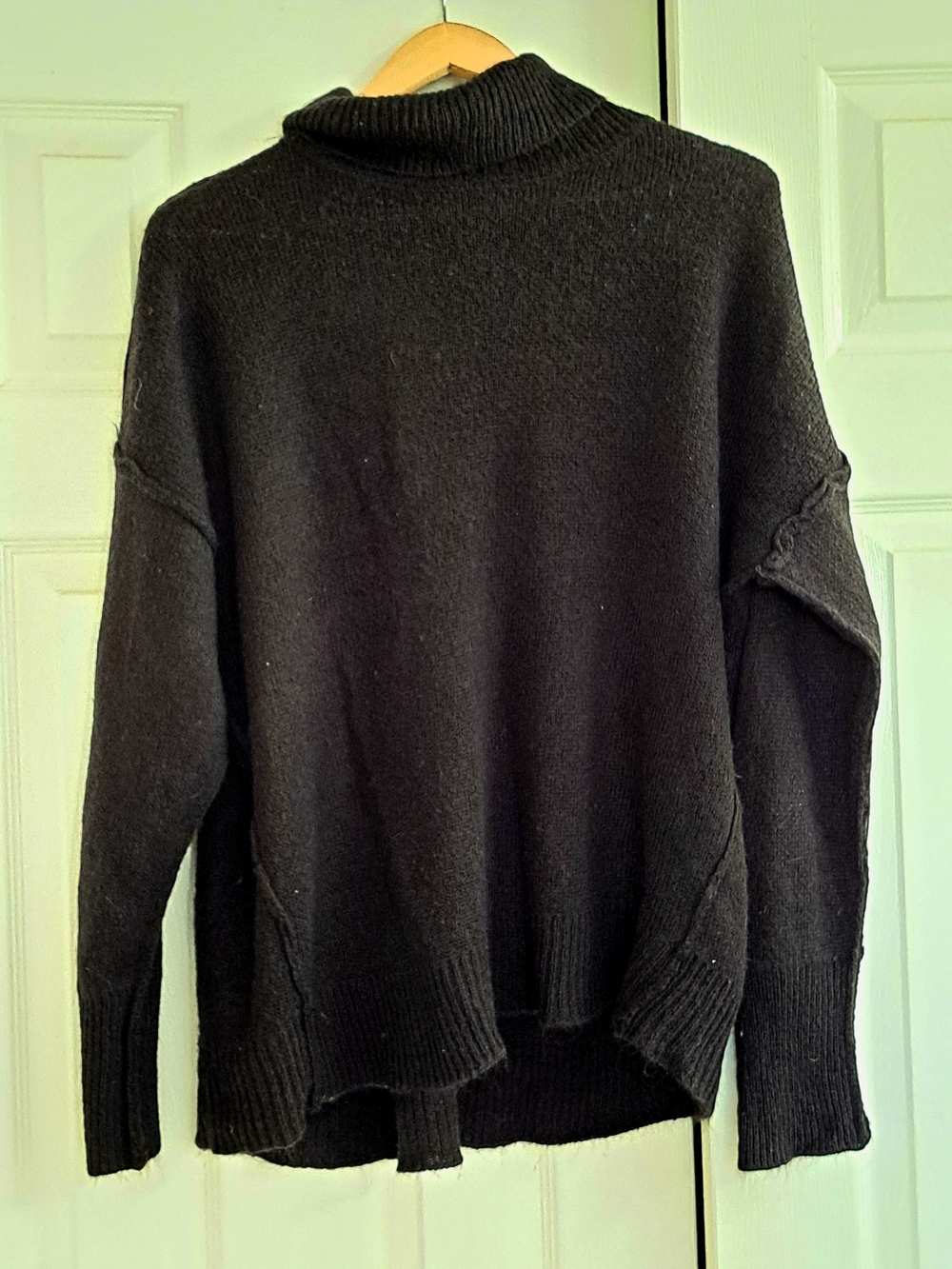 Motherhood Soft Fuzzy Black Turtleneck Sweater Maternity